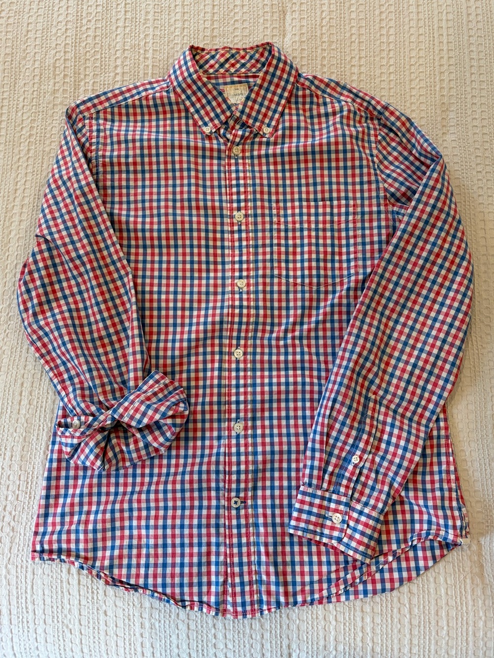 GAP Men’s Lived-In Button Down Gingham Checked Shirt 100% Cotton Size Medium